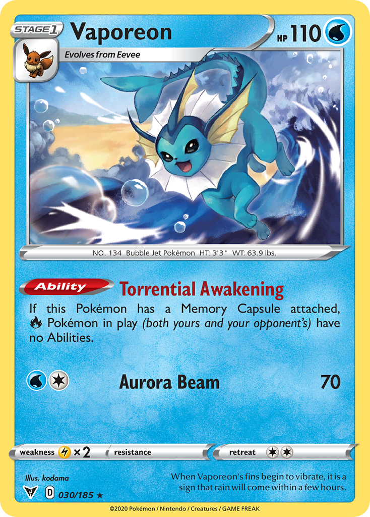 Vivid Voltage Vaporeon #30/185